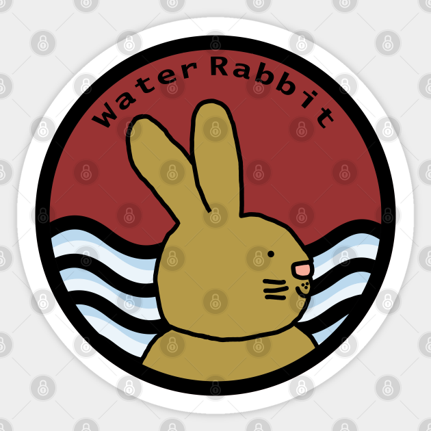 Water Rabbit Chinese Zodiac Year Of The Rabbit Sticker TeePublic
